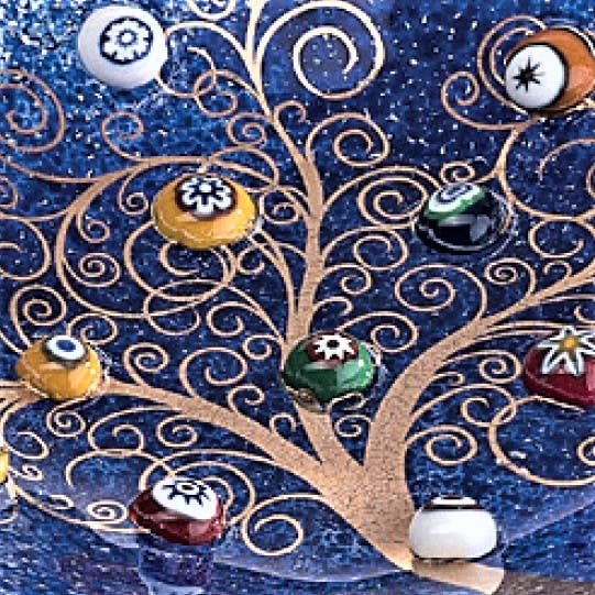 Tree of Life pocket emptying, rectangular blue cm 29x13