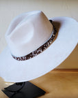 Spotted Brown Hair-on-Hide Leather Hat Band Only 984c