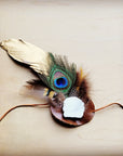 Peacock/Gold Feather w/ Leather Hat Band (Band Only) 983j