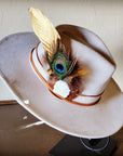 Peacock/Gold Feather w/ Leather Hat Band (Band Only) 983j
