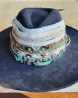 Spotted Brown Hair-on-Hide Leather Hat Band Only 984c
