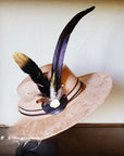 Long Black Gold Feather & Turquoise Slab Hat Band + Choice of Hat 986e