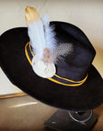 Cream Metallic Feather & Turquoise Slab Hat Band + Choice of Hat 986c