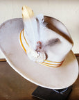 Cream Metallic Feather & Turquoise Slab Hat Band + Choice of Hat 986c