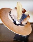 Black Gold Feather & Turquoise Slab Hat Band + Choice of Hat 986b