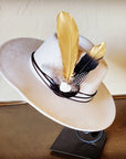 Black Gold Feather & Turquoise Slab Hat Band + Choice of Hat 986b