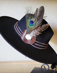 Peacock Guinea Feather & Turquoise Slab Hat Band + Choice of Hat 985w