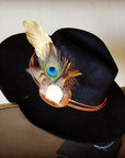 Peacock Gold Feather & Turquoise Slab Hat Band + Choice of Hat 985v