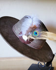Peacock Gold Feather & Turquoise Slab Hat Band + Choice of Hat 985v