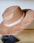 Tan Hide Western Leather Band w/ Choice of Boho Hat 985L