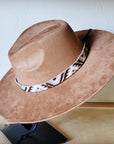 Gold Aztec Western Leather Band w/ Choice of Boho Hat 985e