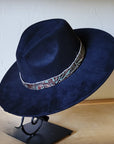 Turquoise Floral Western Leather Band w/ Choice of Boho Hat 984z