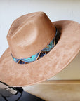 Blue Navajo Western Leather Band w/ Choice of Boho Hat 984x