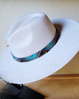 Blue Navajo Western Leather Band w/ Choice of Boho Hat 984x