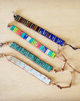 **Woven Multi-Colored Regalite Beaded Bracelet 809y