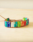 **Woven Multi-Colored Regalite Beaded Bracelet 809y