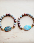 Aqua Terra Beaded Bracelet with Center Accent 809n