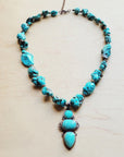 Blue Turquoise Necklace and copper w/ Turquoise Pendant 259L