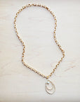 **Matte Gold Necklace w/ Matte Gold Pearl Pendant 259o