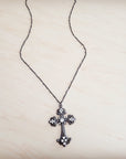 Victorian Gilded Filigree Cross Necklace 257ly