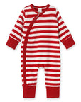Candy Cane Christmas Stripe Baby Zipper Romper - 100% Cotton