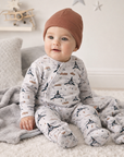Airplane Zipper Romper -  Bamboo Baby Footie Outfit
