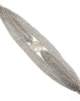 Hammered Coin component with woven thread chain Bracelet