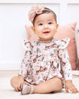Prairie Princess Baby Girl Western Bamboo Skirted Bodysuit 3-6M