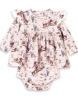 Prairie Princess Baby Girl Western Bamboo Skirted Bodysuit 3-6M