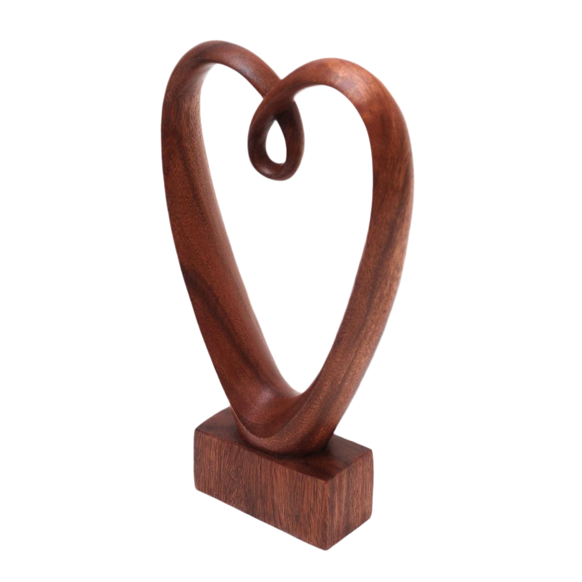 NOVICA Handmade Wood Heart Statuette