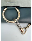 Chloe Faye Chain Suede Leather Gray Blue Crossbody Bag