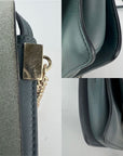 Chloe Faye Chain Suede Leather Gray Blue Crossbody Bag