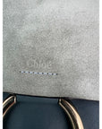 Chloe Faye Chain Suede Leather Gray Blue Crossbody Bag