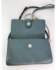 Chloe Faye Chain Suede Leather Gray Blue Crossbody Bag