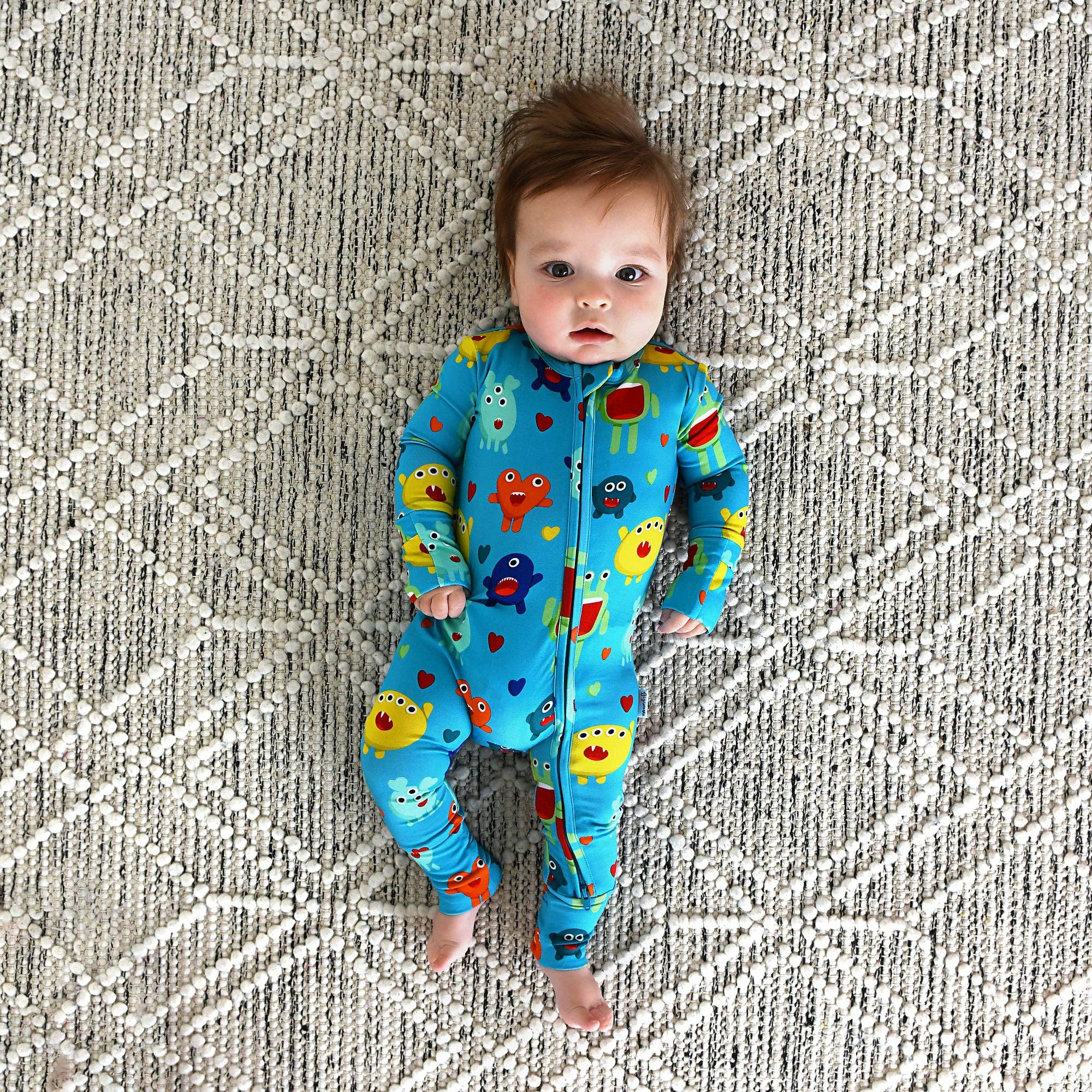 Finn Zip Bamboo Valentines Day Monster Baby Outfit