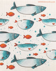 Swedish Dishcloth Blue Fish School