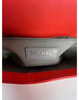 CHANEL Lambskin Quilted Medium Boy Red Flap Bag