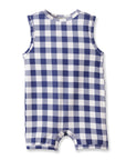 Picnic Plaid Soft Bamboo Sleeveless Baby Shortall Romper