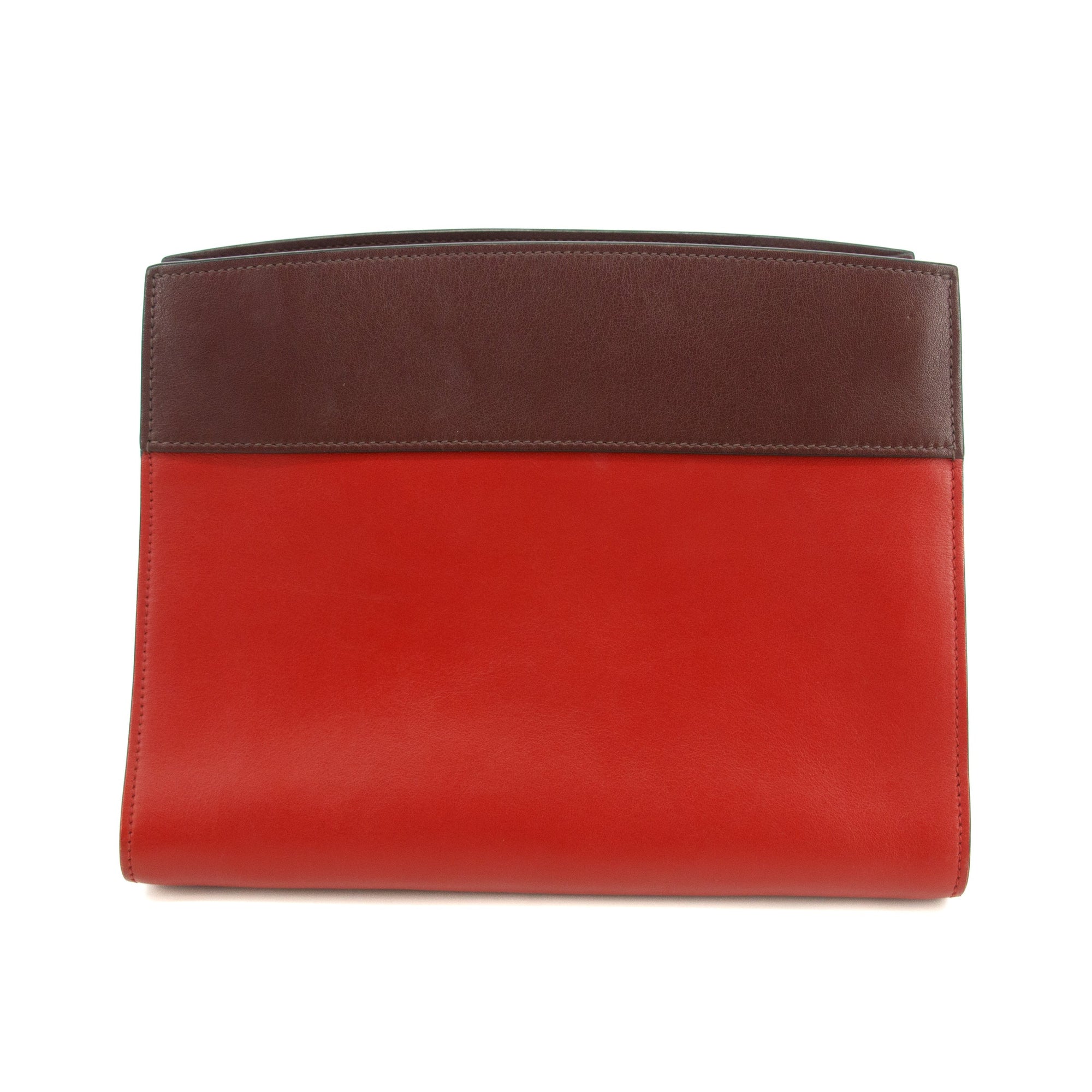Prada Calfskin Bicolor Red x Burgundy Shoulder Bag
