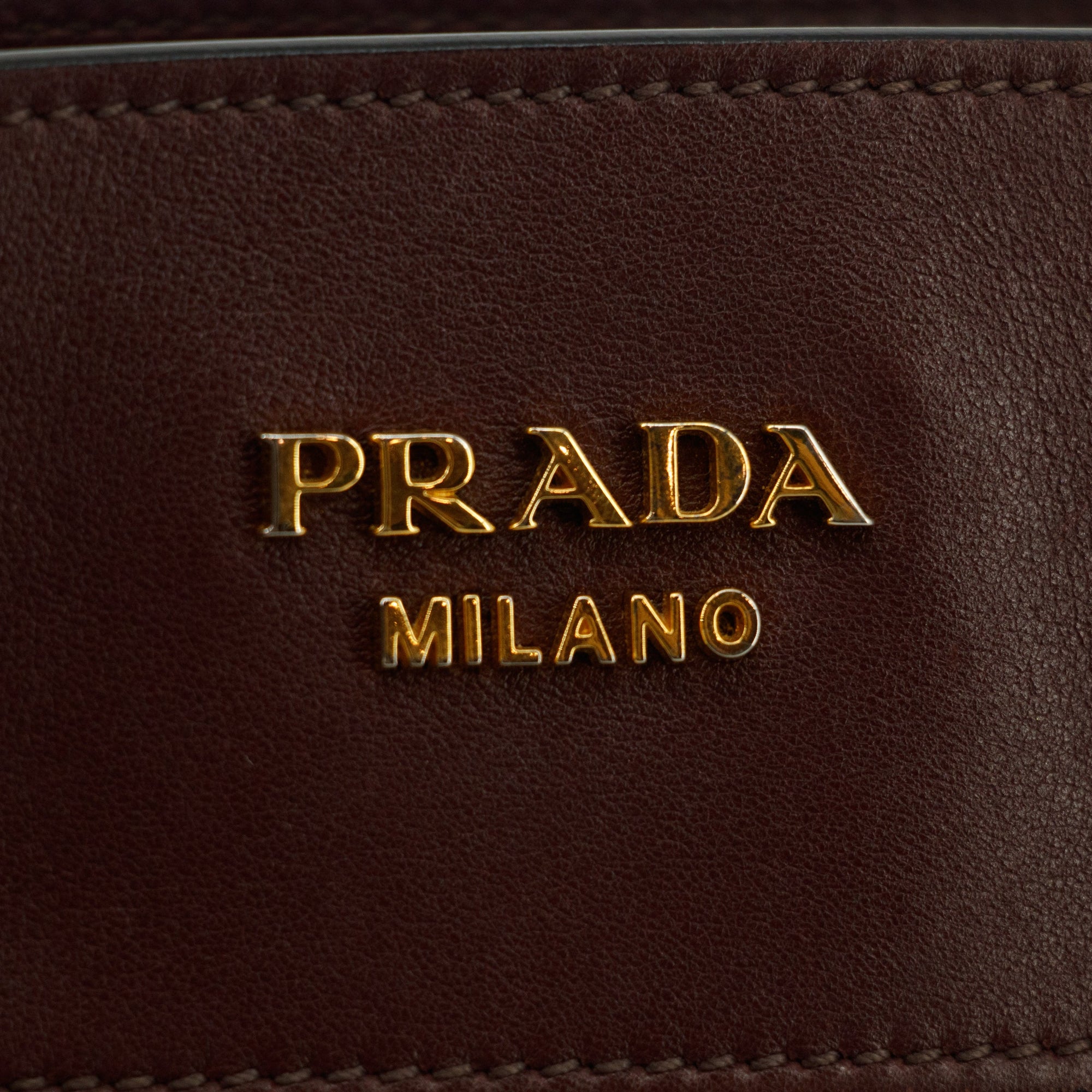 Prada Calfskin Bicolor Red x Burgundy Shoulder Bag