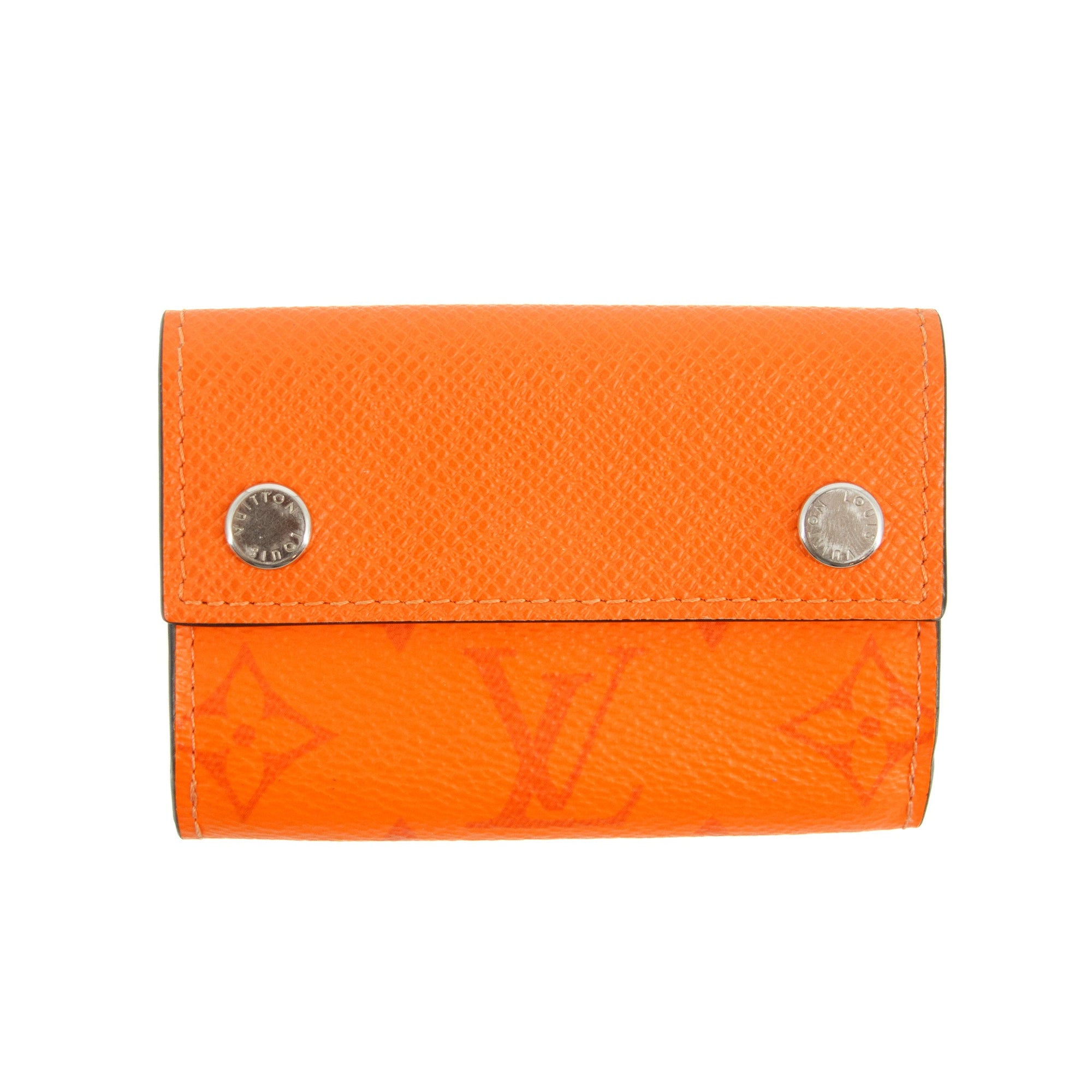 Louis Vuitton Orange Taigarama Discovery Compact Mini Wallet 