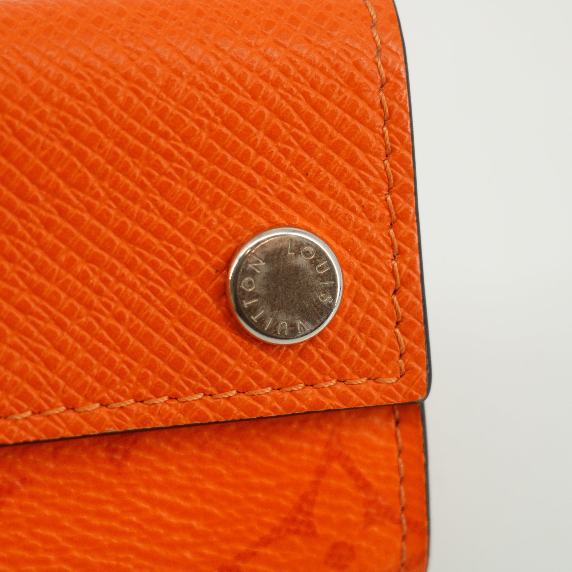 Louis Vuitton Orange Taigarama Discovery Compact Mini Wallet 