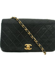 Chanel Matelasse Lambskin Black Single Flap Shoulder Bag 