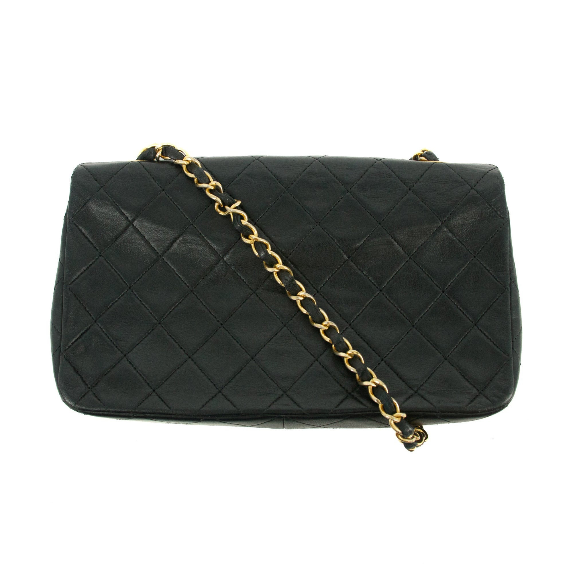 Chanel Matelasse Lambskin Black Single Flap Shoulder Bag 