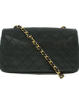Chanel Matelasse Lambskin Black Single Flap Shoulder Bag 