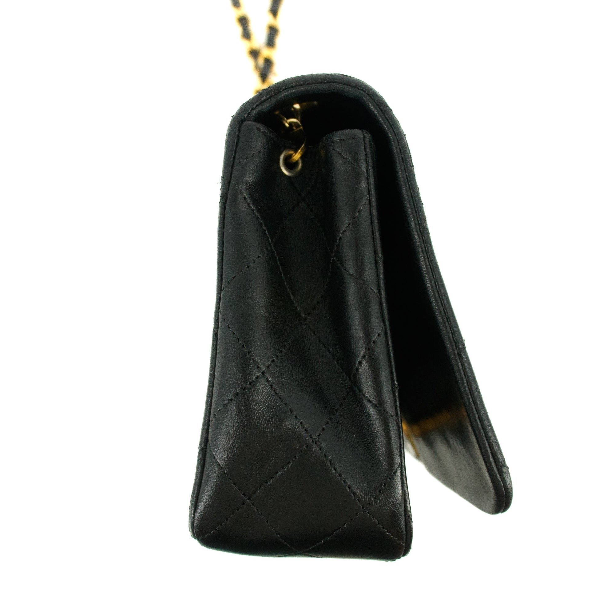 Chanel Matelasse Lambskin Black Single Flap Shoulder Bag 