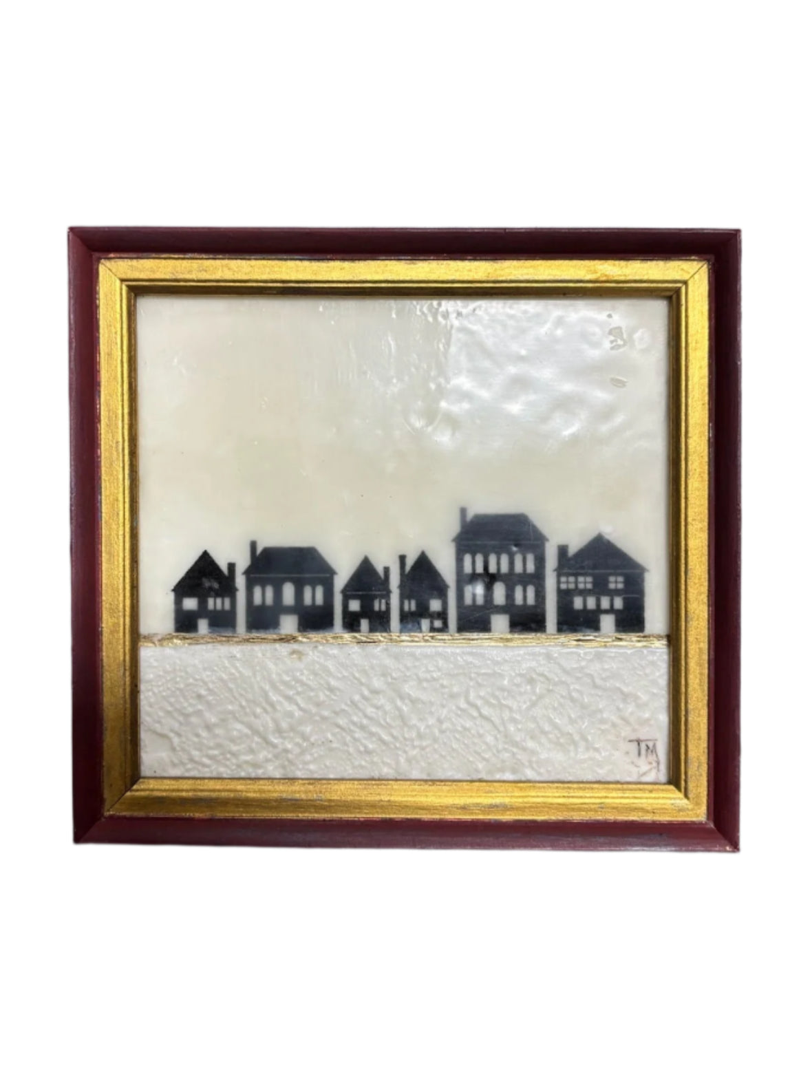 Trish McFerran Snowy Homes Encaustic Art