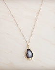 Gilded Black Agate Necklace 257ma