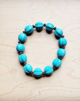 **Turquoise Blue Melon Beaded Stretch Bracelet 809g