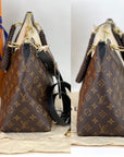 Louis Vuitton Monogram Braided V Tote MM White Leather Shoulder Hand Bag